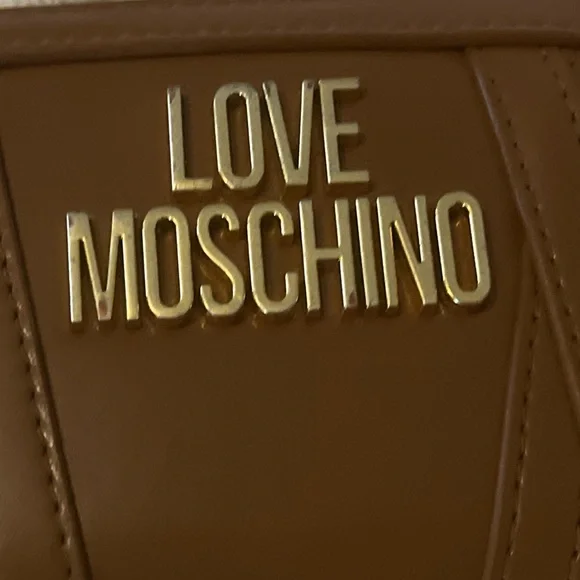 Love Moschino Brown Cognac Tan Zippered Wallet with Gold Logo Hardware & Details - Picture 7 of 9